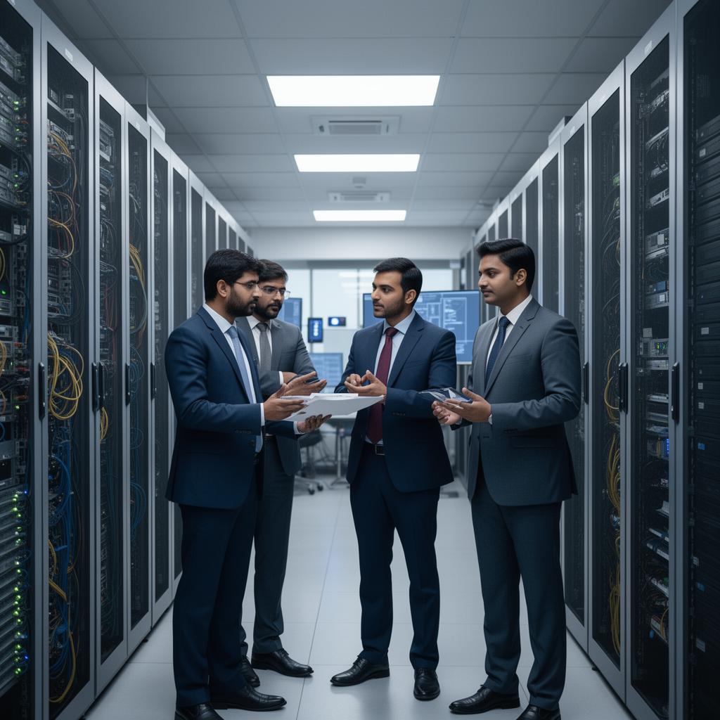 Enterprise IT team discussing server and network procurement